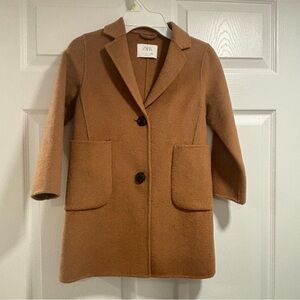 Zara Girls Camel-colored Wool Blend Coat - Size 7